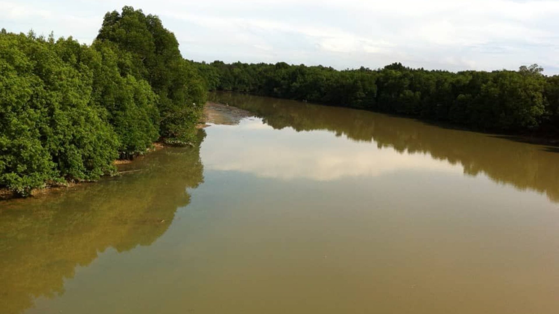 Río sucio y barroso